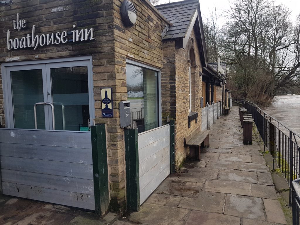 The Boathouse Inn in Saltaire with Property Flood Resilience measures deployed (February 2020)
